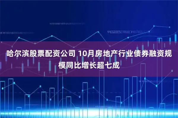 哈尔滨股票配资公司 10月房地产行业债券融资规模同比增长超七成