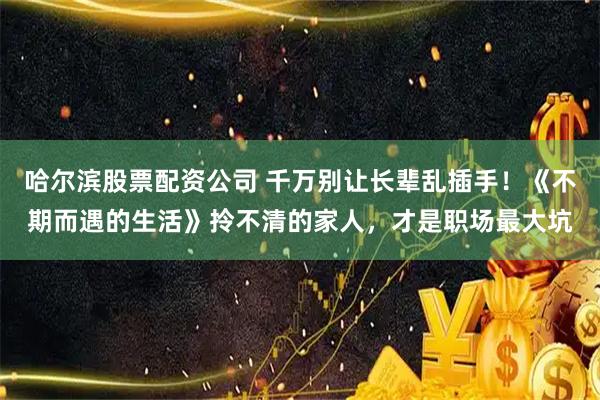 哈尔滨股票配资公司 千万别让长辈乱插手！《不期而遇的生活》拎不清的家人，才是职场最大坑